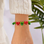 Christmas Holiday Beaded Bell Bracelet