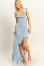 HYFVE Chiffon Ruffle Trim Midi Dress - Ladyez