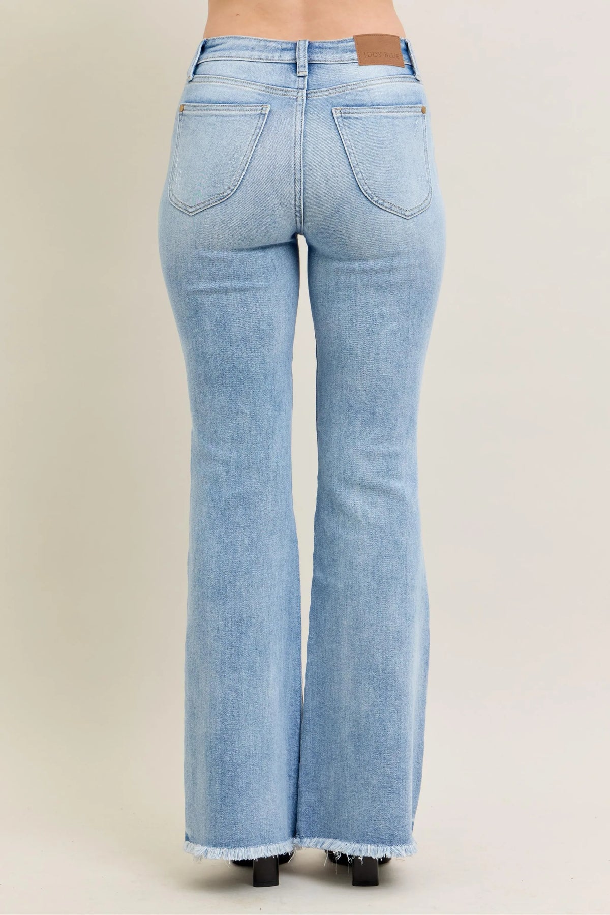 Judy Blue Full Size Hw Flare Jeans W/ Shield Pockets Plus Size - Ladyez