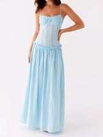 Ruched Spaghetti Strap Maxi Dress