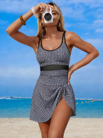 Mesh Panel Scoop Neck One-Piece Swimsuit