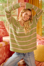BiBi Striped Long Sleeve Sweater