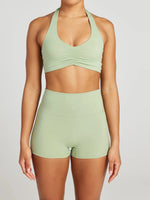 Halter Neck Cami and Shorts Active Set - Ladyez