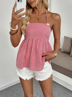 Gingham Halter Neck Cami Top - Ladyez