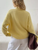 Mock Neck Dropped Shoulder Sweater