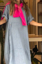 Full Size Relaxed Fit Short Sleeves Dress Plus Size