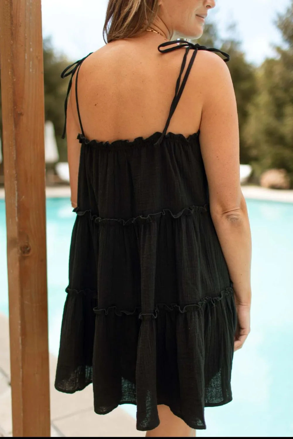 Frill Square Neck Mini Cami Dress
