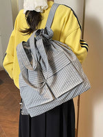 Convertible Plaid Drawstring Backpack Bag