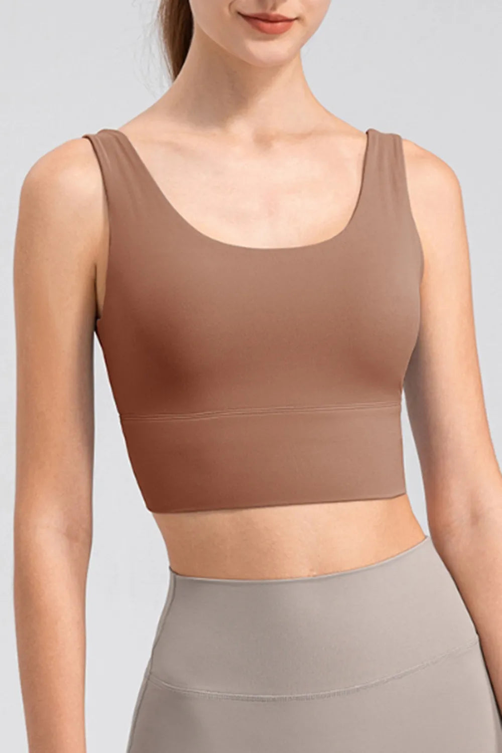 Scoop Neck Wide Strap Active Tank - Ladyez