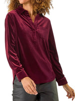 Velvet Long Sleeve Blouse