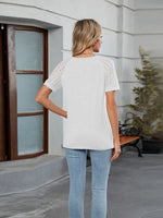 Round Neck Lace Short Sleeve T-Shirt