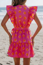 Ruffle Sleeve Polka Dot Mini Dress