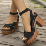 Open Toe Block Heels Sandals
