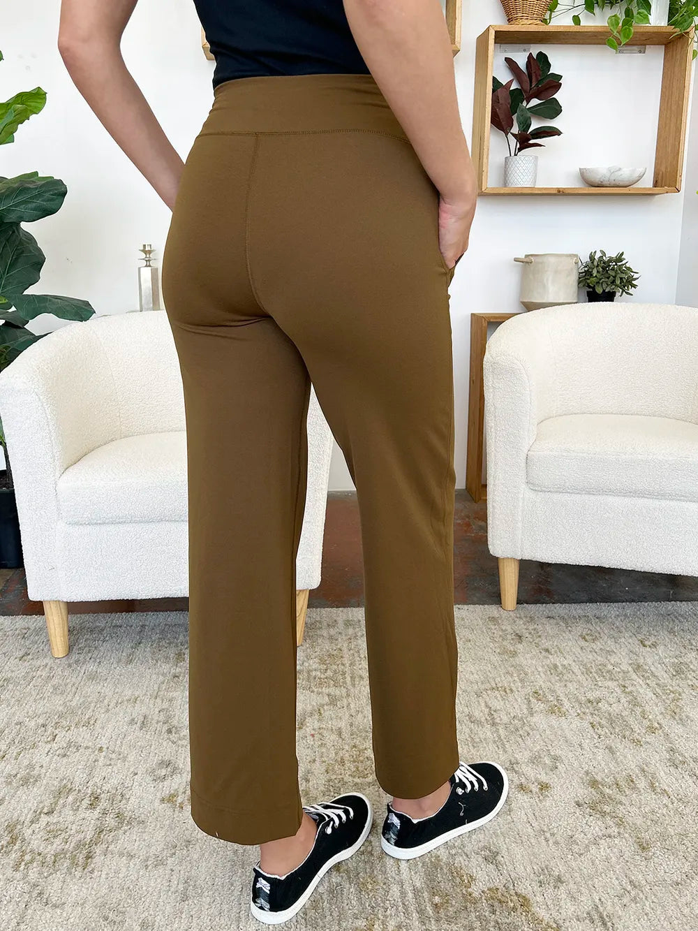 Millennia Drawstring Waist Wide Leg Sports Pants with Pockets - Ladyez