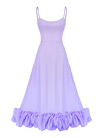Ruffle Hem Scoop Neck Midi Dress