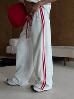 Side Stripes High-Waisted Wide-Leg Sweatpants