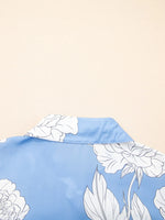 Floral Print Button Up Pleated Detail Puff Sleeve Shirt