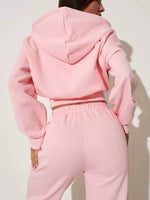 Zip-Up Hoodie and Wide-Leg Pants Set