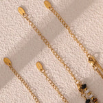 2 Piece Natural Stone and Gold Chain Necklace with Pendant