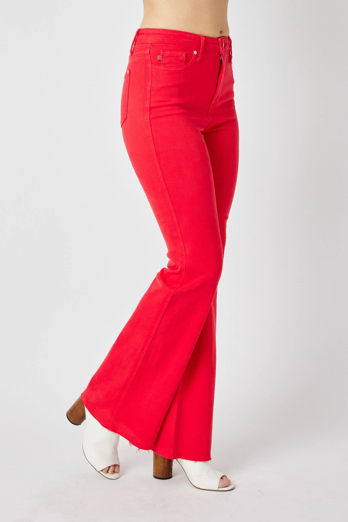 Judy Blue Full Size Hw Tummy Control Garment Dyed Flare Jeans Plus Size - Ladyez