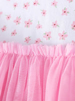 Children's Floral Print Tulle Dress