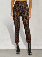 Geometric Pattern Slim-Fit Cropped Pants