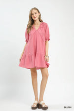 Umgee Cotton Gauze Mini Dress