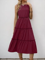 Frill Tiered Midi Dress