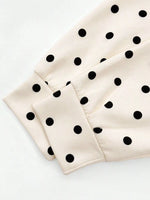 Polka Dot Half Zip Cropped Sweatshirt