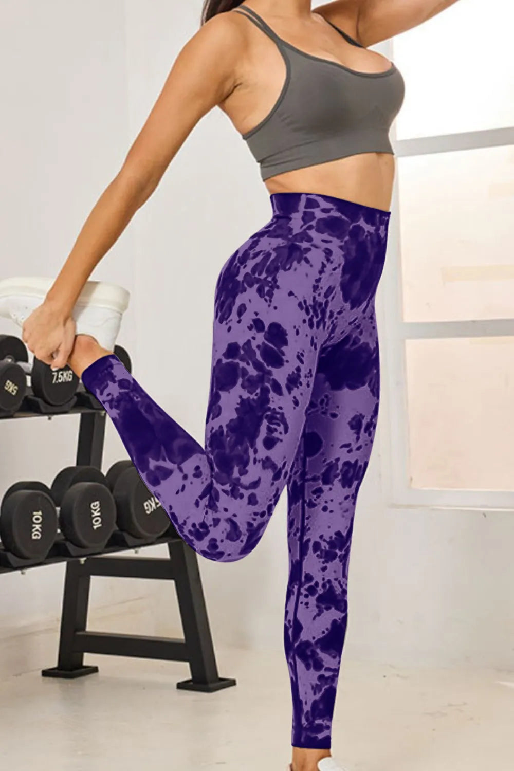 Tie-Dye High Waist Active Leggings - Ladyez