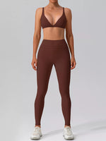 V-Neck Tank and High-Waisted Seamless Pants Active Set