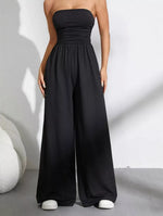 Effortless Chic Tube Top Wide Leg Jumpsuit