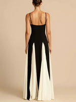 Two-Tone Flowing Maxi Dress