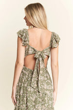 Jade By Jane Ruffle Sleeve Tiered Maxi Dress - Ladyez