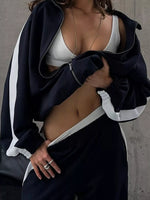 Zip Up Long Sleeve Outerwear and Pants Set