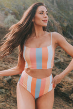 Square Neck Color Block Swim Set - Ladyez
