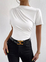 Elegant Draped Short Sleeve Top