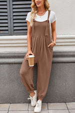 Lovelet Knotted Strap Overalls with Pockets - Ladyez