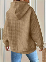 Textured Knit Drawstring Hoodie