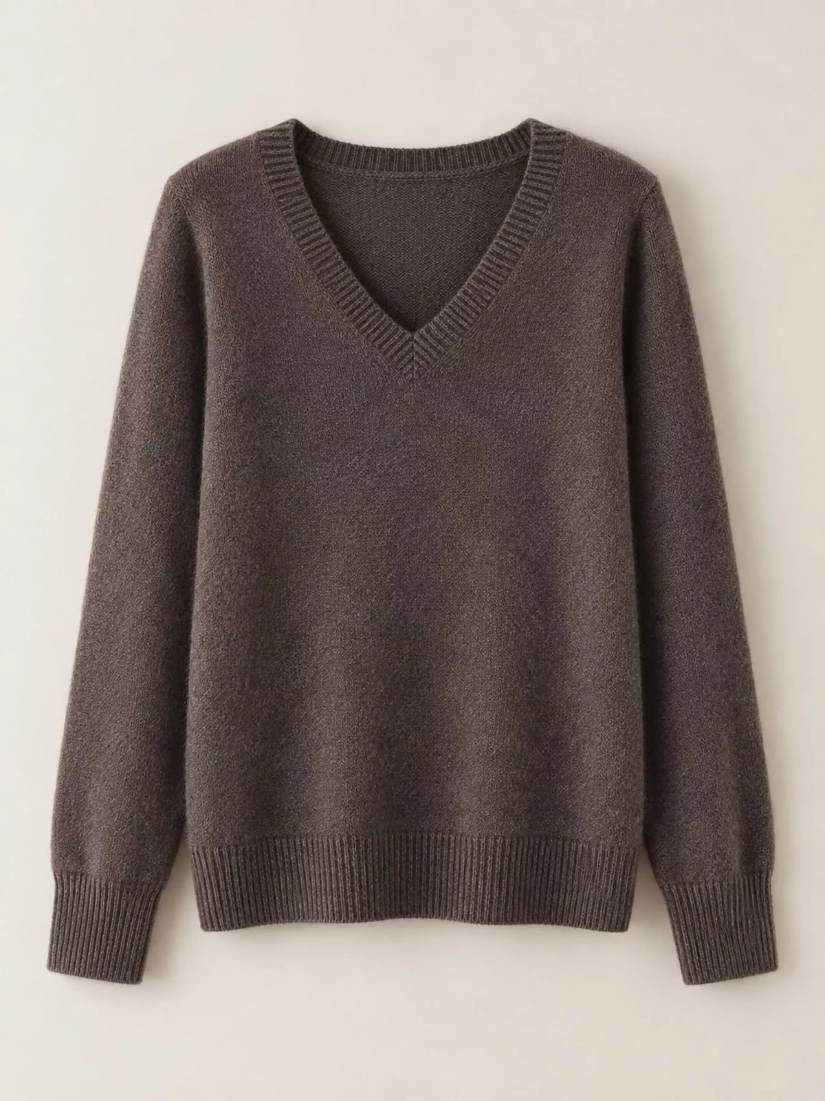 V-Neck Solid Color Sweater