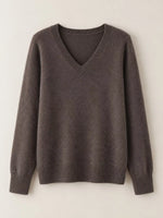 V-Neck Solid Color Sweater
