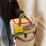 Color Block Pocketed Travel Duffel Bag