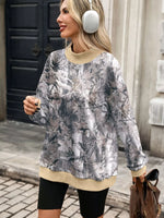 Camouflage Print Mock Neck Sweatshirt