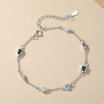 925 Sterling Silver Geometric Charm Bracelet
