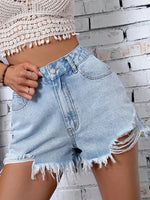 Raw Hem Denim Shorts