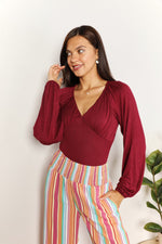 Culture Code Full Size V-Neck Bodysuit - Ladyez
