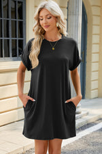 Florira Short Sleeve Mini Dress with Pockets - Ladyez