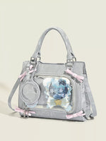 Clear Window Crossbody Bag with Bow Accents
