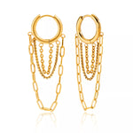18K Gold-Plated Chain Hoop Earrings
