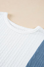 Textured Color Block T Shirt